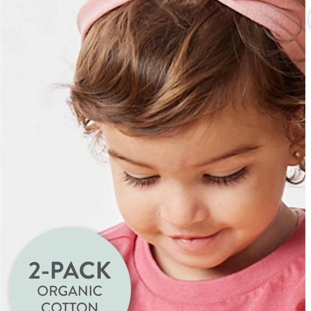4 PK Honest Baby clothing 100% organic cotton Pink knotted Headbands.one size